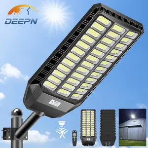 DEEPN Solar lights outdoor 1440 LEDs, IP67 Waterproof Ultra Bright Outdoor Lamp with Motion Sensor & Remote Control ,Suitable for parking lots, roads, lawns, parks, courtyards, commercial areas and other outdoor places