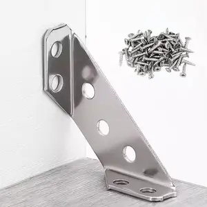 Corner Bracket with Screws, Furniture Support Fasteners, Sturdy Metal Bracket, Trapezoidal Bracket for Tables, Chairs, Cabinets, Home Accessories