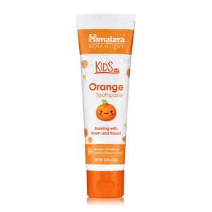 Himalaya Botanique Kids Toothpaste, Herbal, Orange Flavor, Fights Plaque, Fluoride Free, Gentle, No Artificial Flavors or Colors, SLS Free, Gluten Free, Cruelty Free, Vegan, Foaming, 4 Oz