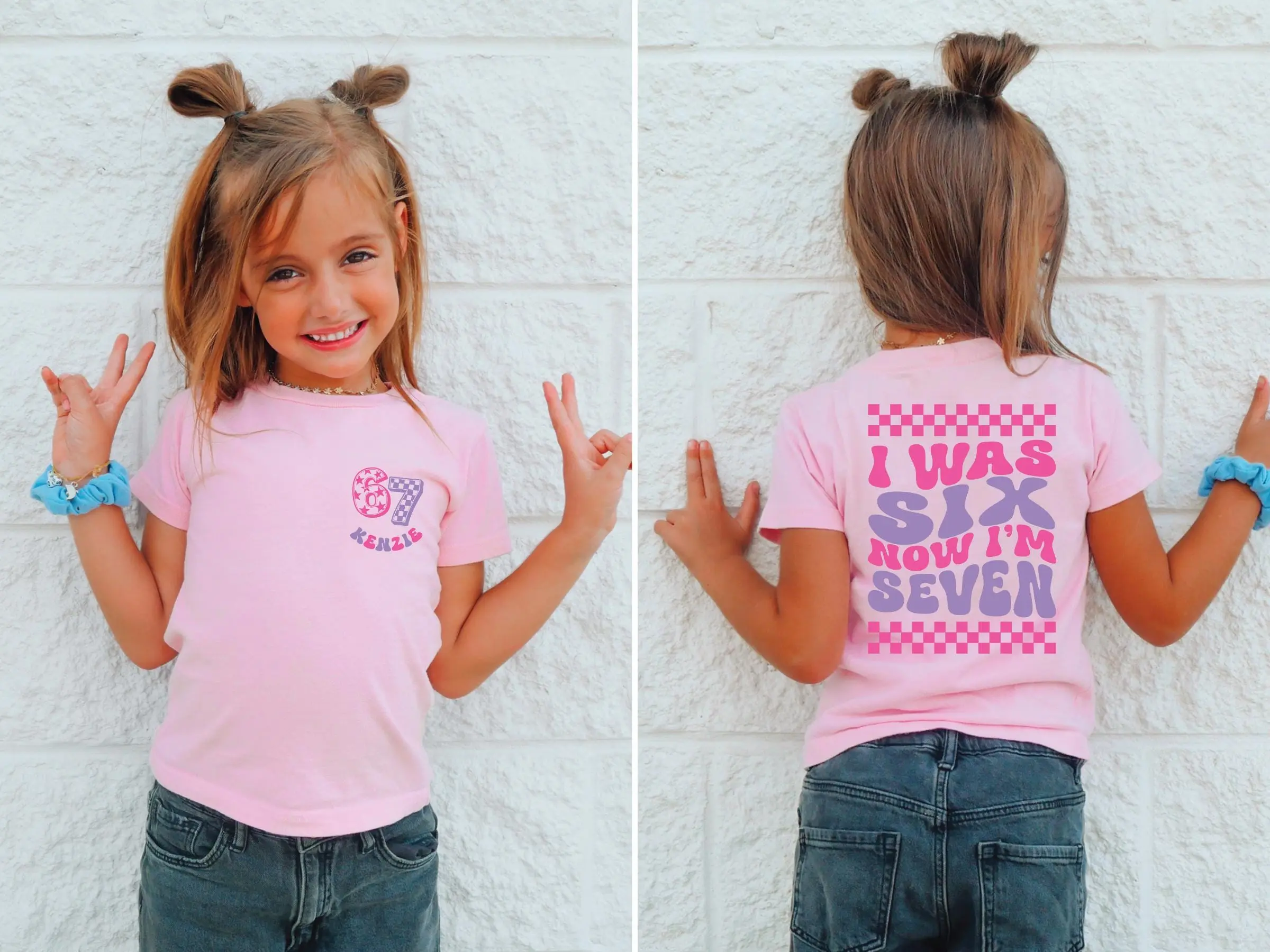 [Youth/adult] Customized Name Birthday T-shirt, I Was 6 Now I'm 7 Birthday Tee, Funny 7th Bday Tee For Youth, Men And Women, Classic Cotton, Unisex