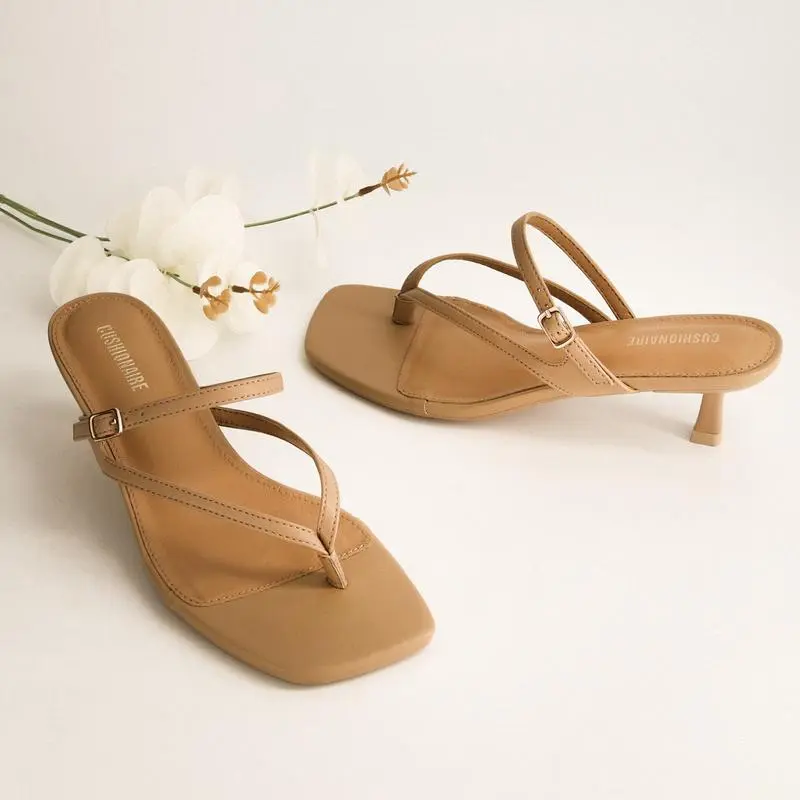 Cushionaire Women's Madrid Strappy Kitten Heel Sandals
