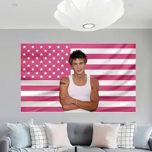 Art tapestry Chad Michael wall hanging national pink murray american flag