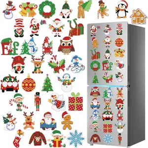 36-piece DIY diamond painting refrigerator magnets, Christmas 5D diamond art magnetic ornaments, with magnetic backing, tool kit, craft art decoration stickers, craft kit suitable for adults.