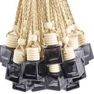 Hanging Car Diffusers - Black Cube Design with Beaded Strings for aromatic Use