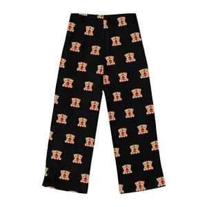 Teddy Bear Pajama Pants for Women Men, Cute Bear Print Lounge Pants, Soft Comfortable Sleepwear Bottoms, Casual Sleep Pants All Season, Loose Fit Valentine Pajamas Unisex