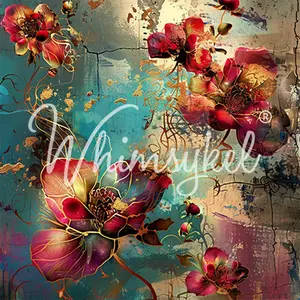 Whimsykel - Patina Petals Decoupage Paper (21x29 Size)