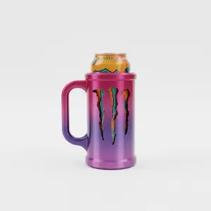 3D Printed Can Holder Mug with Handle, Can Cooler Sleeve for Energy Drinks & Beer, Ergonomic Grip, Durable Design, Fits Standard 12oz Cans