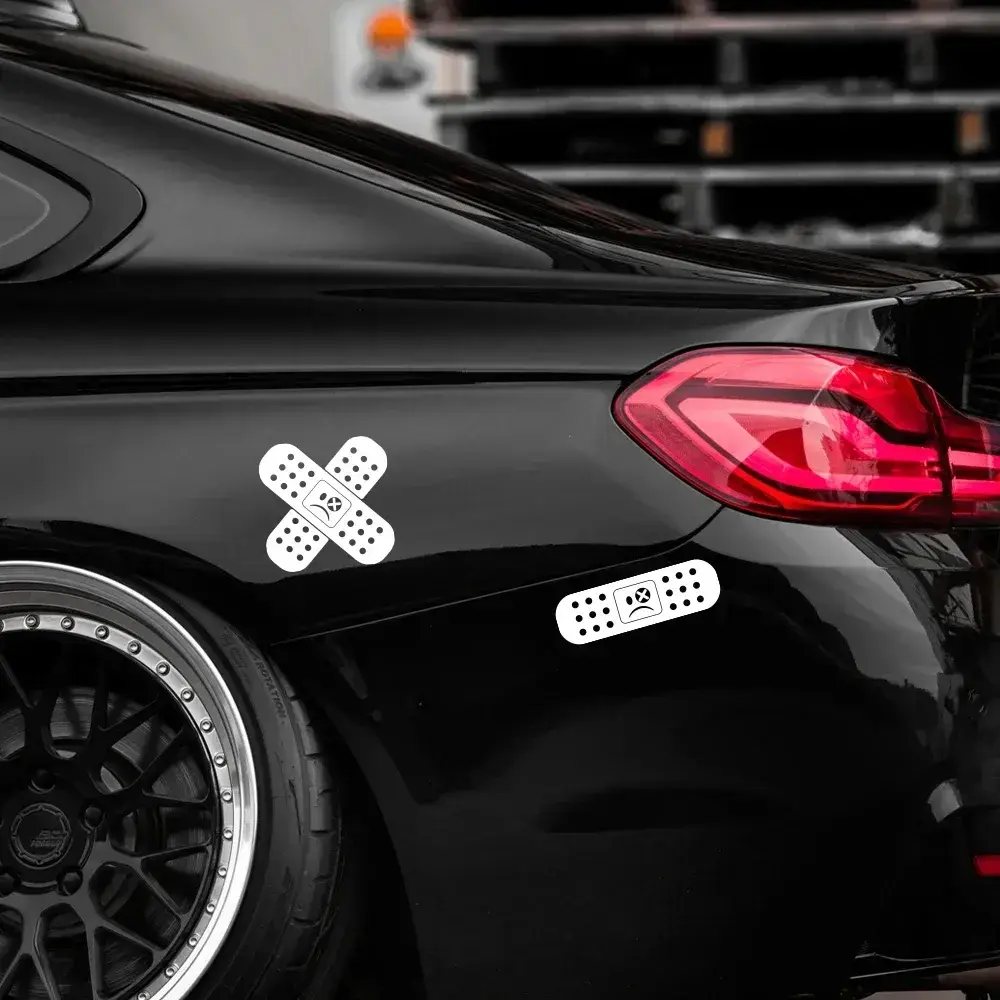 Funny Car Stickers PVC Personalized Cross Band Aid Waterproof Car Window Universal Decals Car Exterior Decoration DIY Stickers