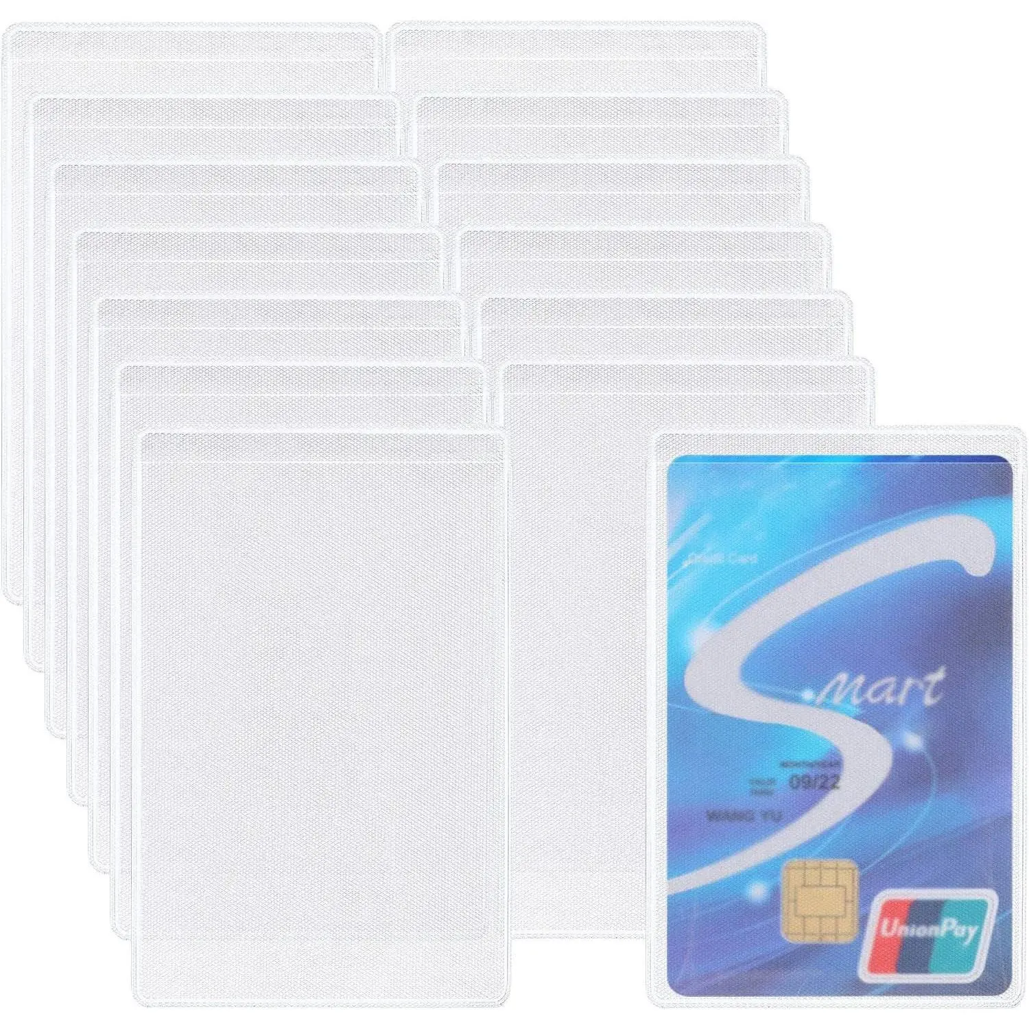 100 Pcs Clear New Medicare Card Protector PVC Soft Waterproof Plastic Cardholder Transparent Credit Card Sleeve for Business Social Security ID Vertical Business Sleeves Frosted ID Protector