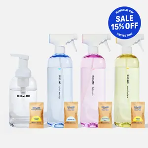 Blueland Clean Essentials Kit, Eco-Friendly Household Cleaners & Hand Soap Tablet Refills + Reusable Bottles