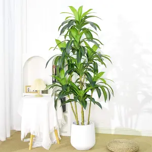 Realistic Artificial Brazilian Wood Tree with Pot, Lush Green Leaves, Lifelike Faux Indoor Decorative Plant, Decorative Faux Plant for Home or Office, Lush Green Leaves for Home, Bedroom, Workspace, Office Décor