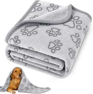 PEASUG 42" x 30" Dog Blanket for Medium Dogs & Cats Premium Soft Flannel Washable Puppy Blanket for Small Dogs Essentials Grey