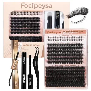 Focipeysa Velvet Lashes |Professional Salon Lash Extensions Look, Home Application | 12-18mm D Curl | Waterproof, Ultra-Dense & Long Lasting | Effortless DIY D-Curl for a Volume Fluffy Eye Look