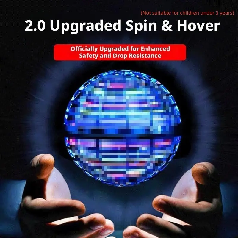 Smart Spin Ball Glowing Levitating Flying Ball, Magic Induction Fly Ball, Technology Kids Toy Gift, Educational Toy, Flying Orb Led