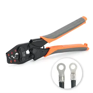 iCrimp Non-Insulated Terminal Crimping Tool, Ratchet Wire Crimper for AWG22-6 Copper Butt Connector, Splice Wire Connectors
