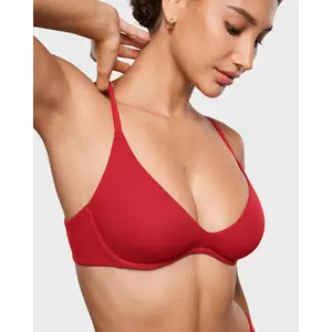 INLYRIC Women's Inbarely Plus Unlined Plunge Bra - Soft Fabric, Adjustable Straps, Medium Stretch, Breathable & Supportive for Low-Cut Outfits