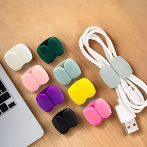 10-Piece Wire Management Set, Multi-Color Anti-Tangle Cable Clips, Home Office Desk Organizer Accessories for Headphone & Charging Cables, Desk Supplies Set, Cord Organizer, Cable Management Kit