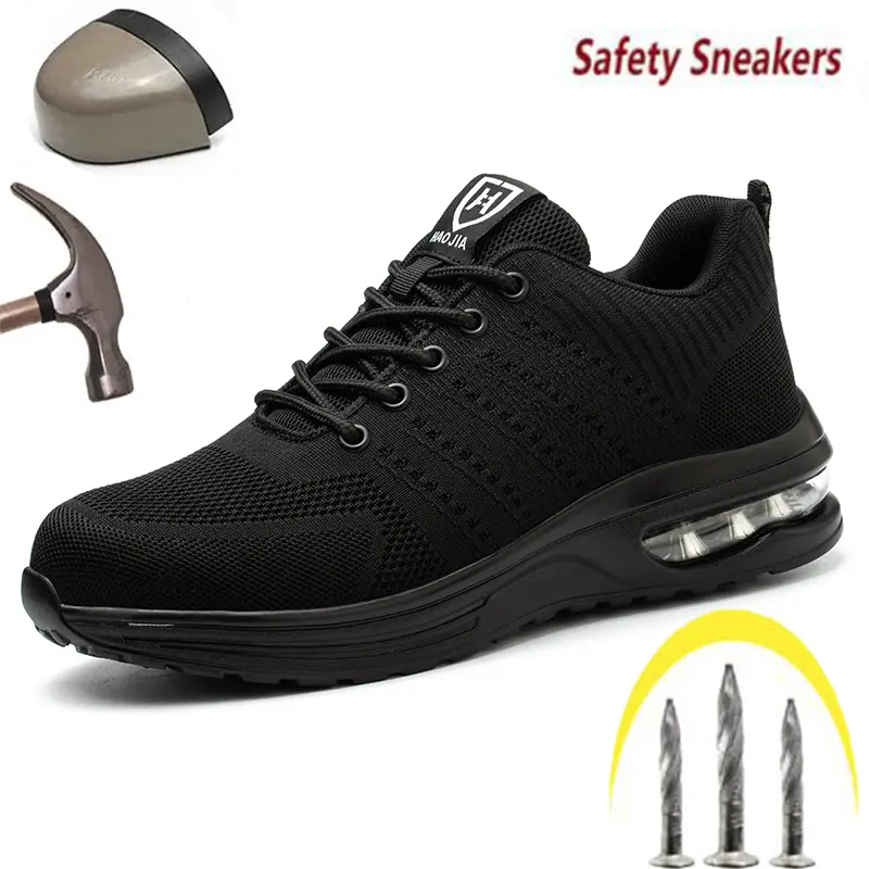 Work & Hiking Boot, Sneaker Style Safety Trainers with Puncture-Proof, Anti-Crushing, and Anti-Slip Rubber Outsole, Steel Toe Trainers
