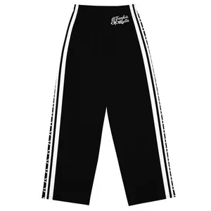 Mystic Stripes All-Over Print Wide-Leg Pants - Loose Elastic Midweight Polyester Jersey Trousers, Multi-Size Streetwear Festival Wear Activewear Bottoms with Loose Legs