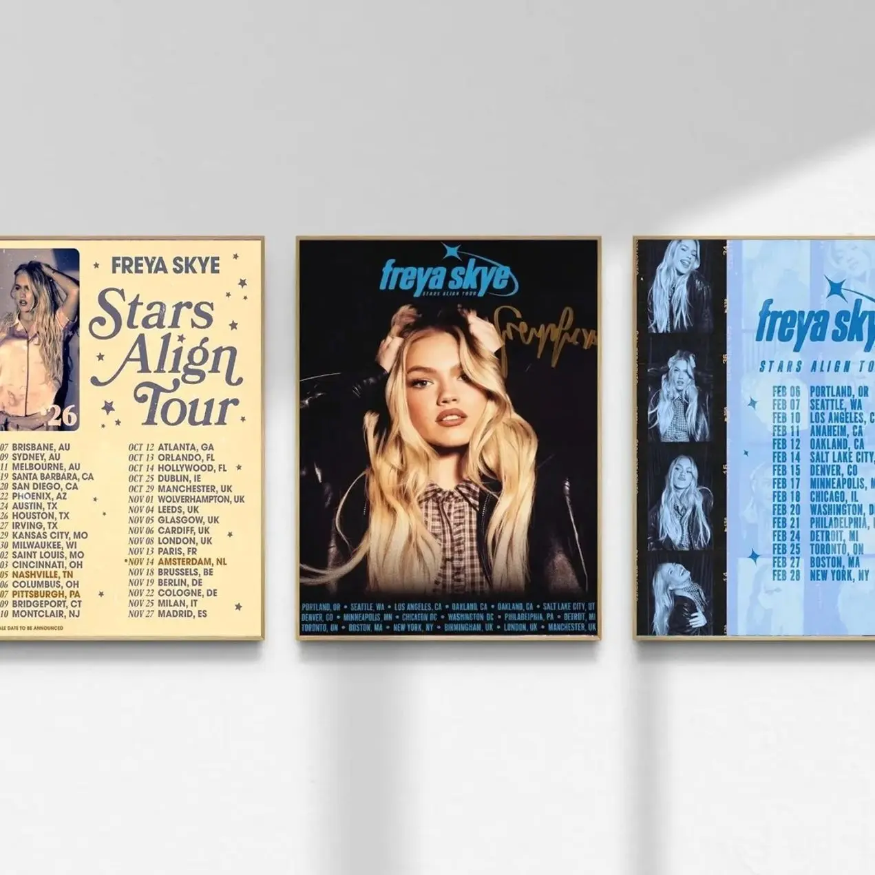 Freya Skye Poster, Stars Align Tour Poster, Freya Skye Wall Art, Pop Music Concert Print, Singer Room Decor Gift for Fans