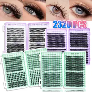 2320pcs Mixed Natural False Eyelashes, D Curl Fluffy Style, DIY Personal Lash Extensions, DIY Lash Clusters, Suitable for Daily Use, Parties, Travel Gifts