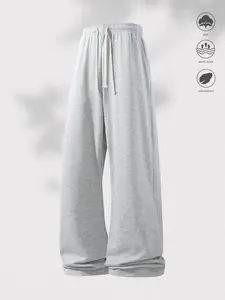 Men's Casual Plus Size Straight Leg Pants, Loose Fit Sport Long Trousers, Comfortable Fashion, Spring & Fall, 1-3 Pieces Set