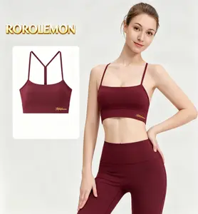 ROROLEMON Premium Square Neck Y-Back Sports Bra | Removable Pads, Buttery Soft Yoga Top