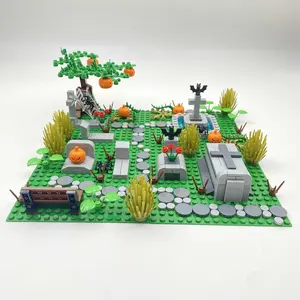 Building Blocks Toy, DIY Cemetery Pumpkin Cart Blocks Toy, Creative Assembly Building Blocks Toy, Birthday Gift