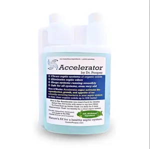 Dr. Pooper Accelerator Septic Tank Treatment - Environment-Friendly Septic System Maintenance Liquid - Eliminates Odors - Clears Organic Solids in Tanks & Drain Fields - Safe for All Septic Systems Household