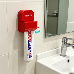 Rolling Tube Toothpaste Squeezer Toothpaste Seat Holder Stand Rotate Toothpaste Dispenser for Bathroom Gift Hand Plastic Aluminium Cream Tool Manual Toothpaste Wringer.