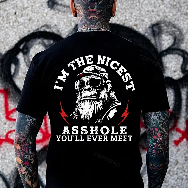 I'm The Nicest Asshle You'll Ever Meet Printed Men's T-shirt