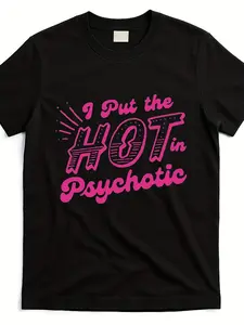 This Summer, Enjoy a Unisex Short-Sleeve T-Shirt Made of 220G Pure, Featuring a Humorous Design That Combines Psychotic Fun