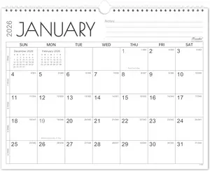 2026-2027 Calendar - 2 Years Wall Calendar 2026-2027, January 2026 - December 2027, 14.8'' X 11.5'', Large Blocks with Julian Dates, Premium Paper Frasukis
