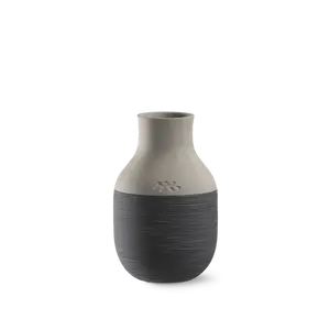 Kähler Omaggio Circulare Vase, Anthracite Grey, H: 4.9"