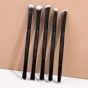 MAANGE 5pcs Professional Dual-Ended Eyeshadow Brush Set, High-Quality Multifunctional Makeup Brushes for Precise Application, Essential Tools for Makeup Artists, Soft Cosmetic Brushes for At Home Or On-The-Go, Beauty Travel Brush