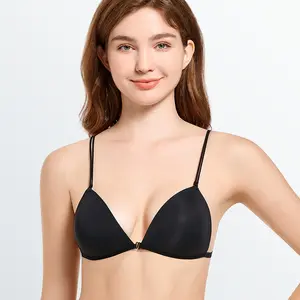 Front Closure Bra. Wireless Sexy Bra. Women's Seamless Backless Bra. Push-Up Thin Triangle Cup. Women's Underwear Womenswear Bridal