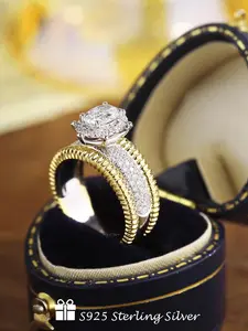 Double Color Bridal Wedding Ring, Oval Cut Artificial Gemstone, Daily Wear, New Year Gift, Valentine's Day Present, Perfect for Newlyweds