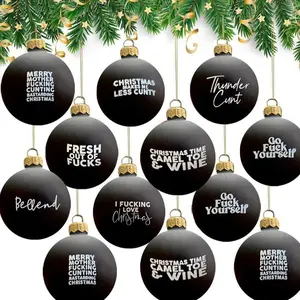 12-Piece Bold Humor Christmas Ornaments Set Durable Plastic Hilarious Gag Gifts for Friends White Elephant Holiday Tree Decorations Chrismas Gift