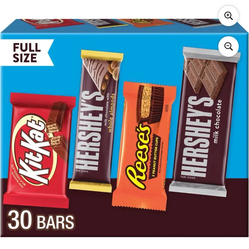 Hershey’s Variety Pack, Milk Chocolate Candy, 30 Pack
