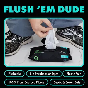 Flushable Toilet Wet Wipes Pack, Biodegradable Wipes, 1-Pack 48 Sheets & 3-Pack 144 Sheets, Scent-Free Large Adult Wipes, Vitamin E & Aloe Vera, Safe for Septic Systems