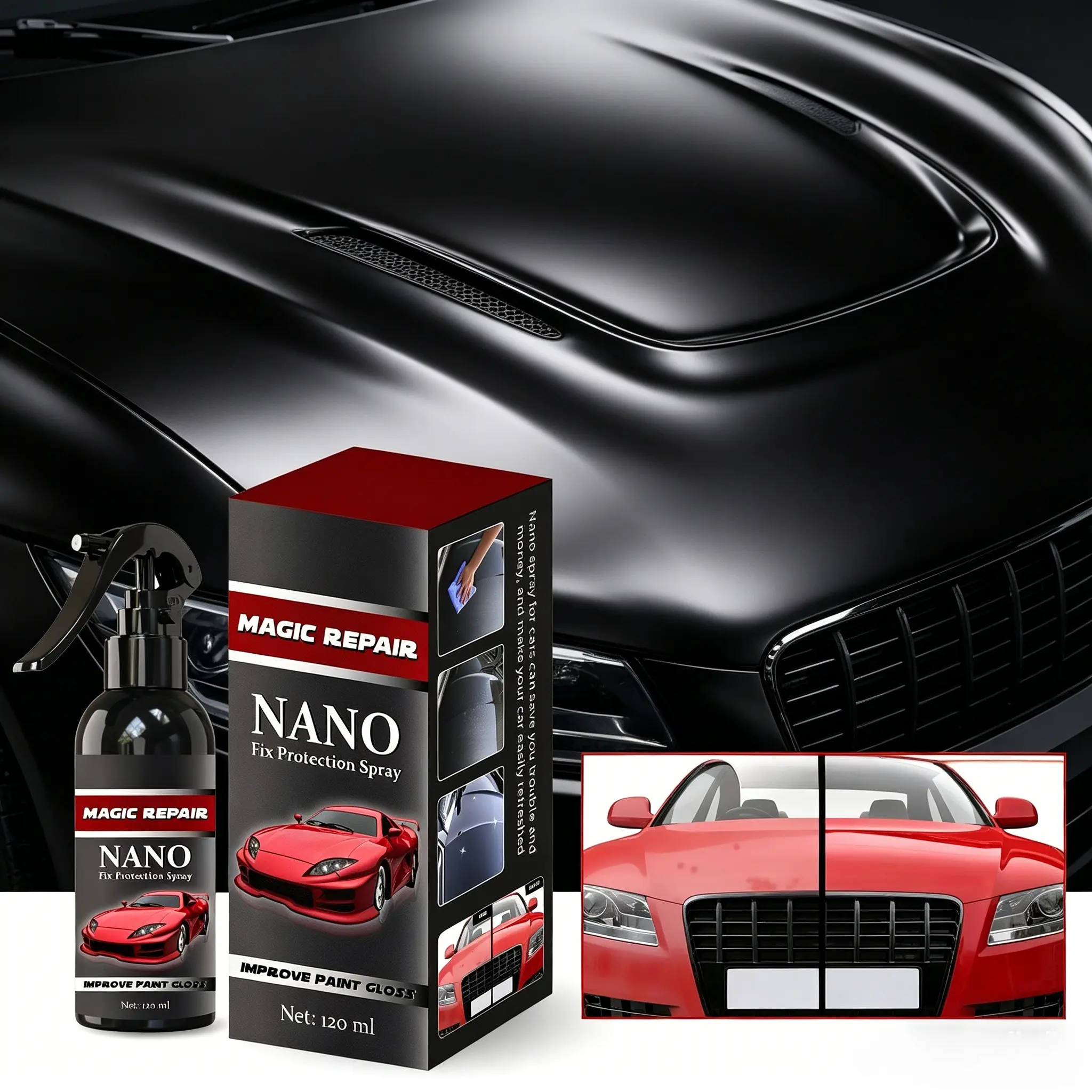 100ml Automotive Nano Coating Repair Spray - Advanced Car Polish with Dust-Proof, Water-Repellent Protection, Long-Lasting Gloss, Quick Paint Repair & Shine Enhancer for Car Detailing, Paint Care Chemicals, Surface Cleaner, Car Paint Restorer, Automotive