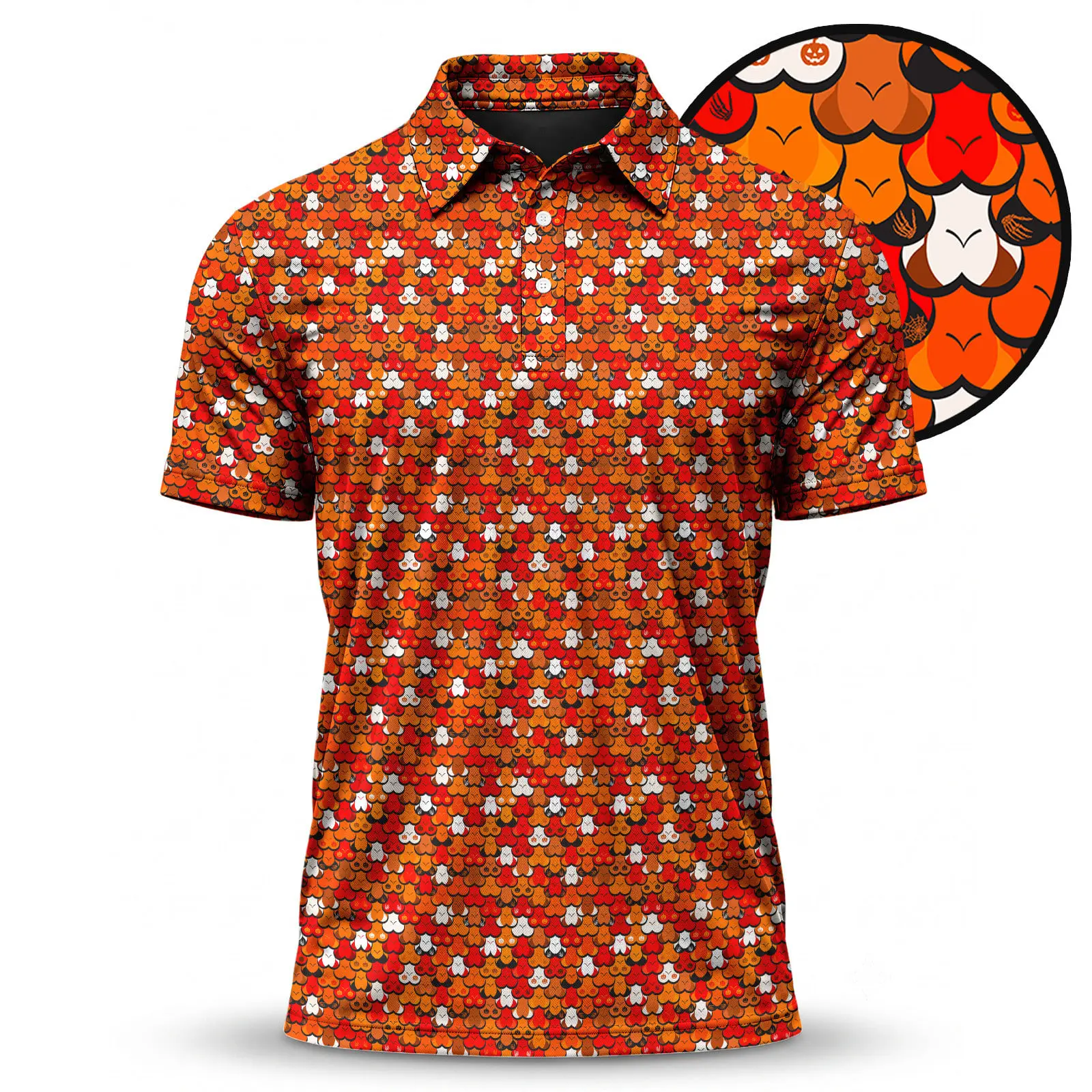 Halloween Secret Funny Polo Golf Shirt Short Sleeve Outdoor Casual Top Menswear Classic Print