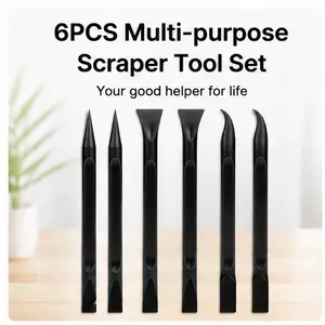 6PCS Multi-Purpose Scraper Tool Set, Nylon Pry Tools for Car Trim Removal, Sticker Scraper, Gap Cleaning, Keyboard Cleaning & Repair Tool Kit