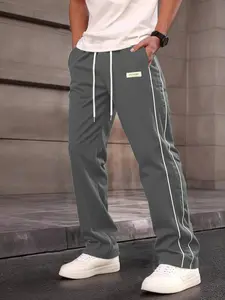 Men's Casual Striped Sports Pants, Fashionable Sporty Style for Dating & Travel, Perfect for Daily Wear & Vacation Spots