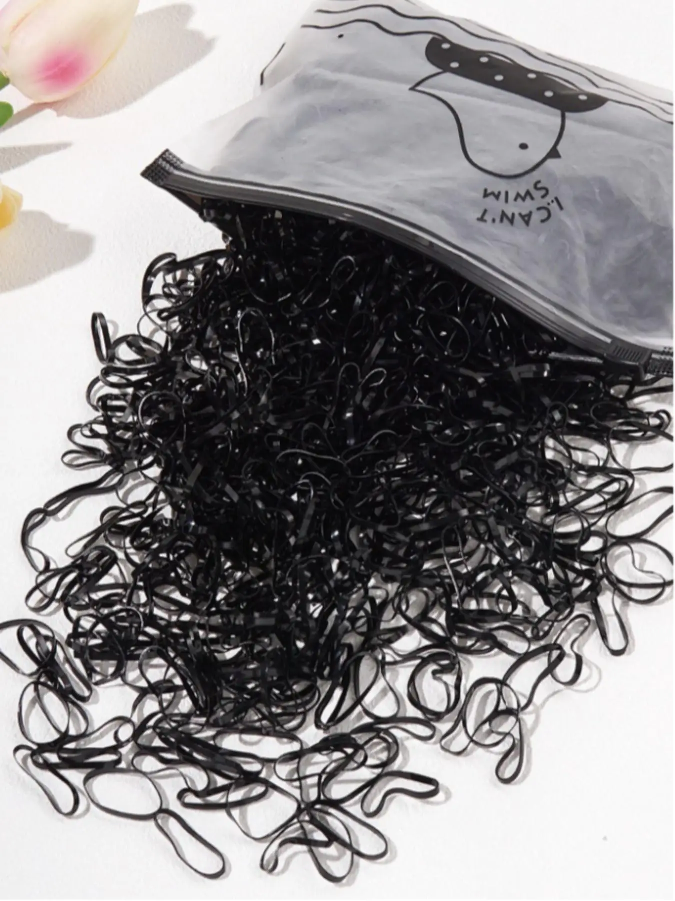 Disposable Plain Rubber Bands, 1000pcs Simple High Stretch Durable Hair Ties, Casual Versatile Hair Accessories for Women and Girls