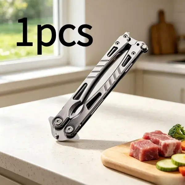All-Metal Stainless Steel Balisong Trainer – Durable Practice Tool for Skill Building & Outdoor EDC Use