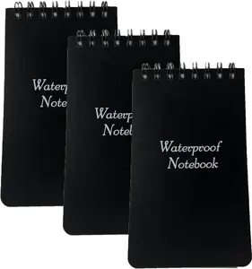 3Pcs Waterproof Notebook, 3 X 5" Police Notepad, Write in the Rain Pocket Notebook, All-Weather Memo Paper Notepad with Cover. LiPang