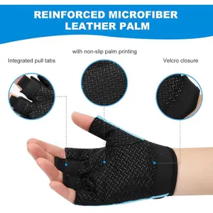 Workout Gloves, Black Gloves for Men Women, Breathable Half-Finger Fitness Exercise Gloves, Anti-Callus Glove