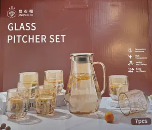 Glass Pitcher 7 Piece Set - New