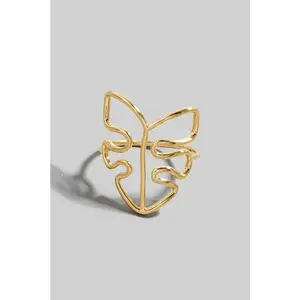 Wire Monstera Ring (Gold)